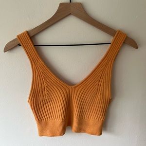 Ribbed Orange Crop Top